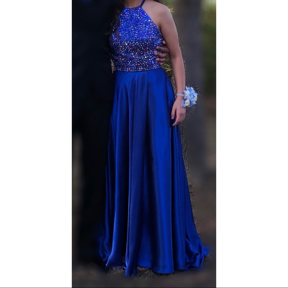 Sherri Hill Royal Blue Prom Dress - Picture 3 of 8